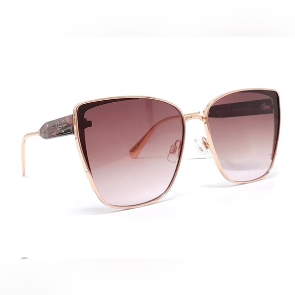 Jessica Simpson GOLD and TORTOISE Metal Vented‎ Cat Eye Sunglasses new - Picture 1 of 7